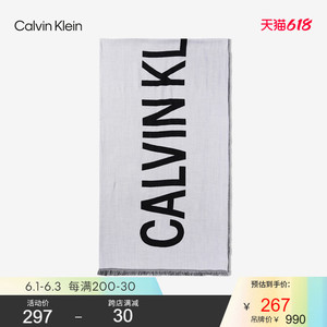 CK Jeans 女士时尚LOGO保暖休闲印花围巾 K605827