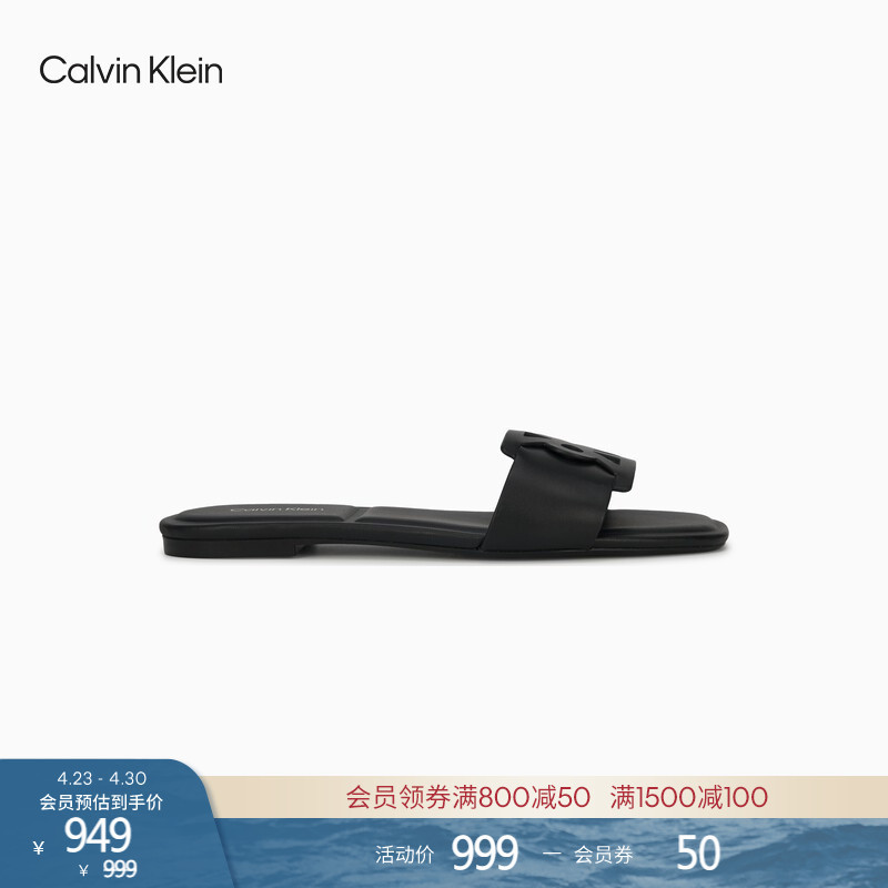 Ck Jeans26 Spring/Summer New Style Women's Casual Vintage Letter Cowhide Flat Sandals Gift