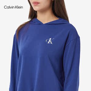 CK内衣 女士连帽简约LOGO短款长袖时尚休闲家居服 QS6427