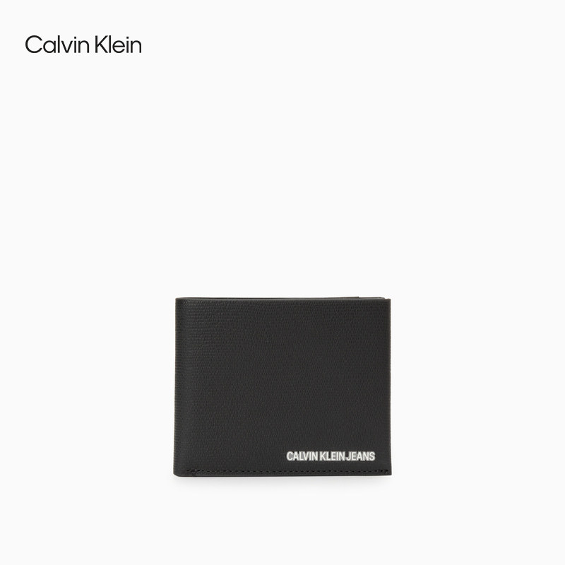 CK Jeans men's fashion business print LOGO multi-position folding cow leather short clip HP1638