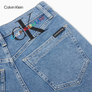 【彩虹系列】CK Jeans 2021春夏新款女装铆钉扣牛仔短裤J217222