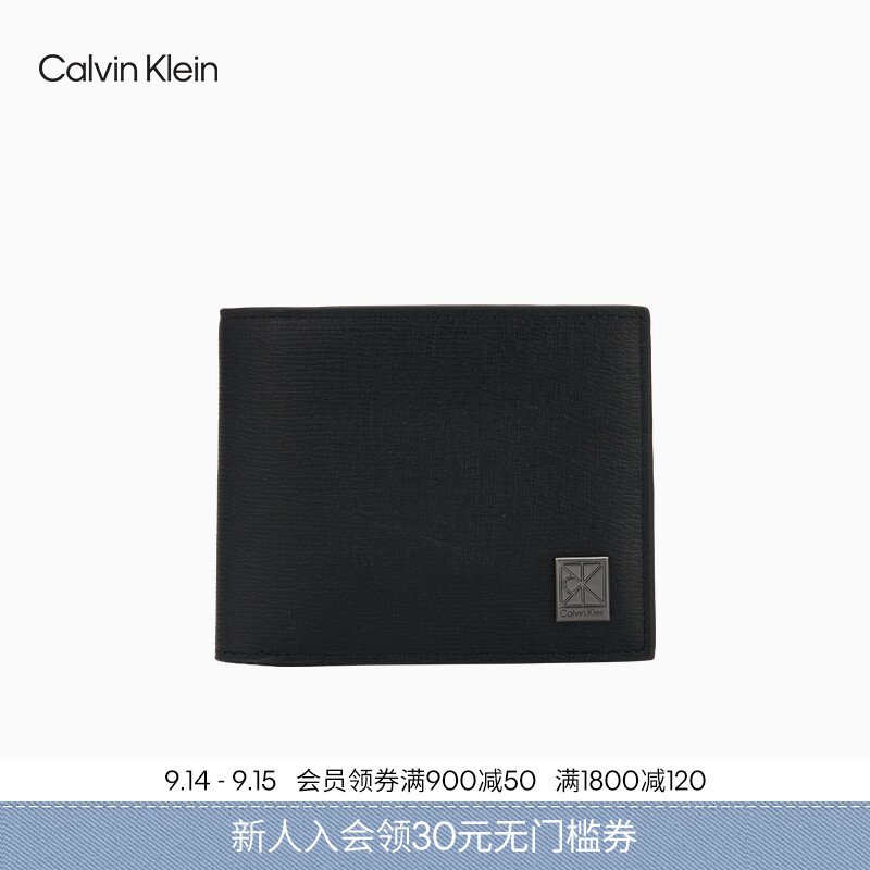 Ck Jeans26 Men's Business Casual Vintage Letter Logo Cowhide Leather Multi-Card Slot Id Card Holder Wallet Gift