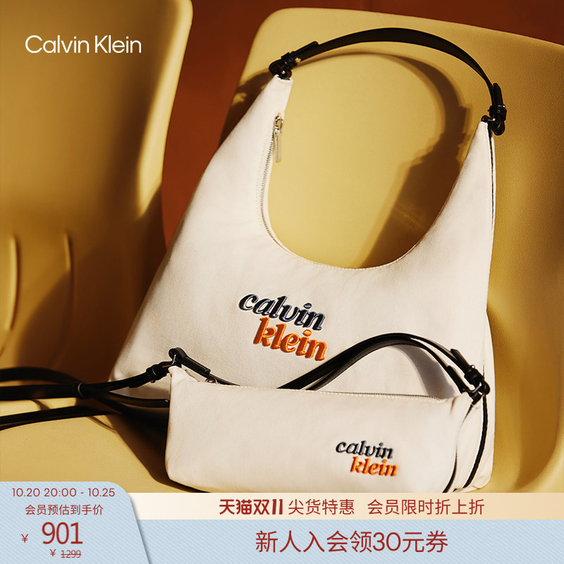 Ck Women's Bag 26 Casual Commuter Letter Embroidery Single Shoulder Tote Dumpling Bag Canvas Underarm Bag Hobo Bag Gift