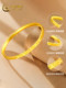 Chinese Gold Pure Gold Crushed Ice Gold Plain Ring Bracelet for Women New Style Ladies Gold Bracelet Birthday Gift for Girlfriend