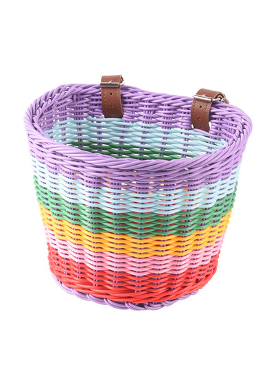 Cesta de bicicleta para niños, cesta retro, coche de equilibrio, scooter, cesta delantera tejida, artefacto para cochecito de bebé, accesorios para cesta