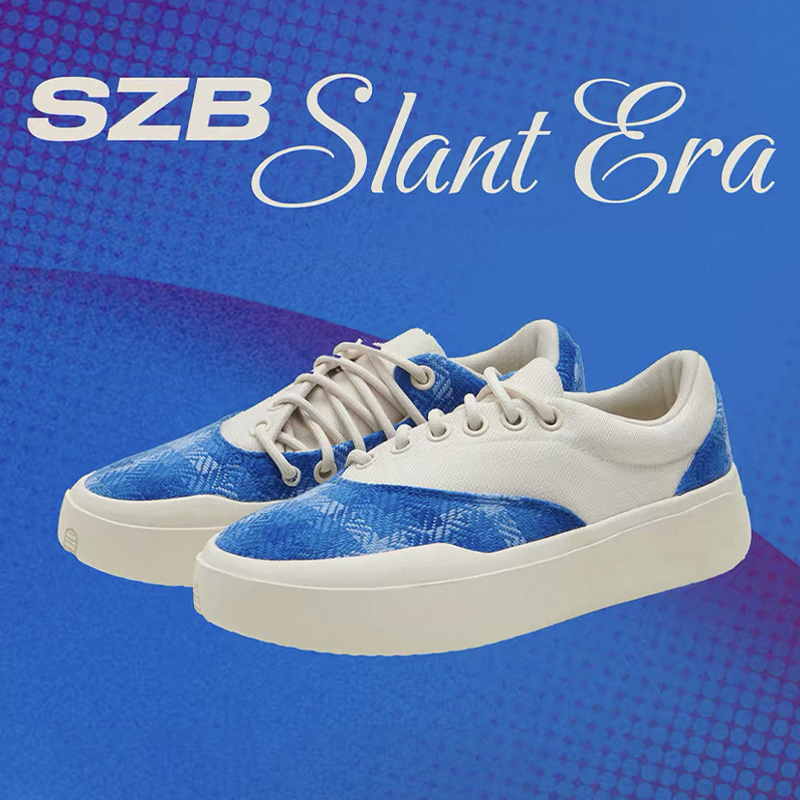 【Szb】 Cao Fang Xian Dou Porcelain Blue Sneakers Summer Style Niche Summer Casual Breathable Unisex Flat Trendy Shoes