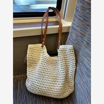 Xiaohongshus same style 2024 new mesh knitted travel commuter shoulder bag travel style large capacity armpit bag for women