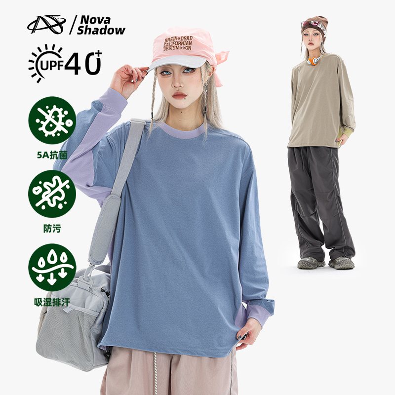 Nova Shadow 5A Antibacterial Outdoor Anti-Uv Moisture-Absorbing Quick-Drying Long-Sleeved Men's and Women's T-Shirt Trendy