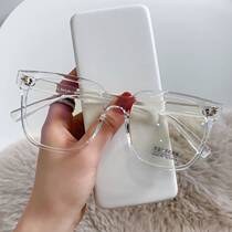 Korean version mens thick black frame anti-radiation glasses Internet celebrity TR90 large frame anti-blue light glasses myopia glasses 2113