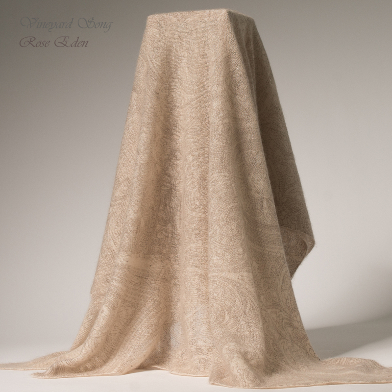 Ar Italian Spring/Summer Green Velvet Nude Beige Pelis Printed Knitted Cashmere Shawl Scarf