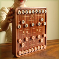 Chess Chinese chess checkers two-in-one desktop solid wood chessboard magnetic childrens student adult beech wood chess pieces