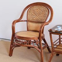 Rattan chair natural rattan chair back chair home elderly chair single office chair Teng chair rattan chair leisure rattan chair