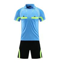 Football referee uniform suit short-sleeved adult mens and womens professional match equipment football match referee jersey equipment