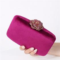 2024 Velvet Clutch Bag Diamond Flower Lock Elegant Evening