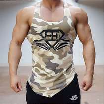 Muscle fitness mens summer new camouflage sleeveless running sports casual vest drop shipping