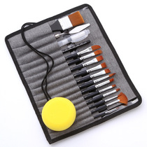 New cross-border 18-piece set of multi-purpose nylon hair watercolor brushes acrylic brushes canvas painting bags and painting materials