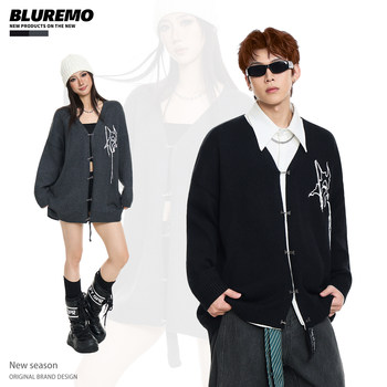 Bluremo autumn and winter embroidered tassel trendy brand sweater Bluremo autumn and winter embroidered tassel trendy brand sweater