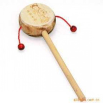 Rattle wooden baby toys 0-1 years old small wooden drum wooden hand drum toy manufacturer