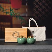 Household ceramic tea cans gift box packaging cans Puer Longjing celadon sealed storage tea cans moisture-proof high-end gifts