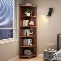 Nanyun all solid wood bookshelf rack floor-standing corner cabinet living room storage cabinet triangle bedroom corner corner cabinet
