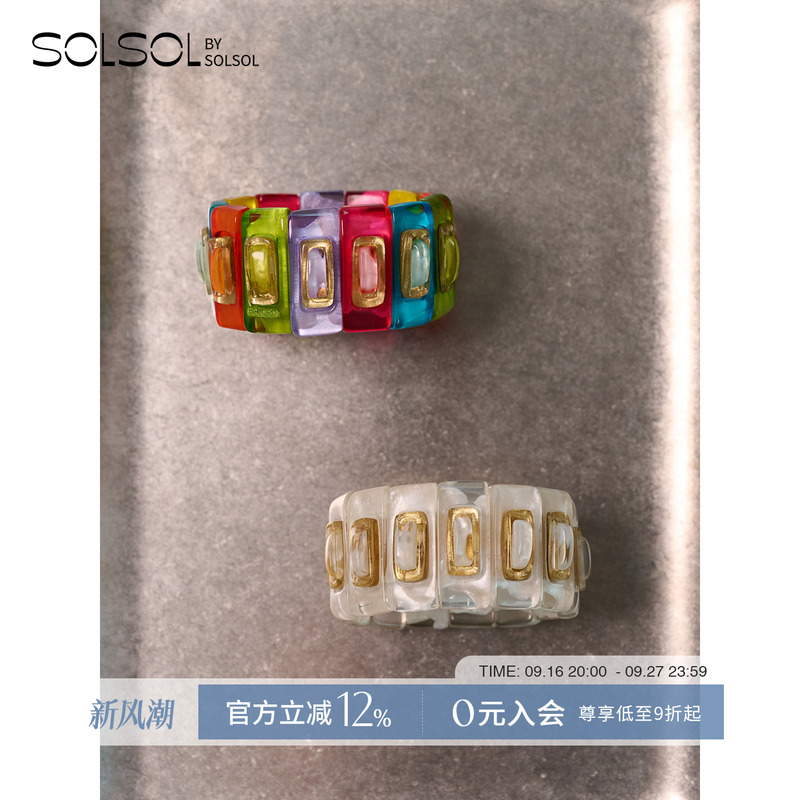 Dominique Denaive 26 New Autumn Square Elastic Lacabos Bracelet/Bangle Solsol