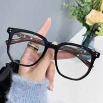 New style wood grain plain anti-blue light womens glasses fashionable retro slimming trendy anti-blue light versatile frame glasses