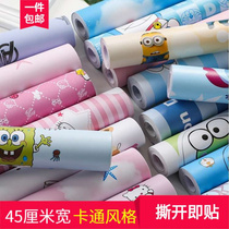 PVC cartoon self-adhesive wallpaper childrens room boys and girls bedroom wallpaper dormitory waterproof desktop sticker drop shipping