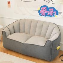 Lazy sofa small apartment rental fabric sofa new internet celebrity bean bag sofa bedroom balcony double sofa