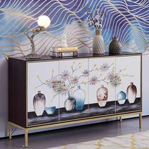 Partition new entrance cabinet Chinese style light luxury living room modern simple storage side cabinet foyer cabinet hand-painted door shoe cabinet