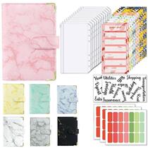 A6 Marbled Pu Leather Notebook Binder Budget Planner Expense
