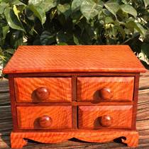 Mahogany jewelry box rosewood big fruit red sandalwood fine water ripple four-draw jewelry box solid wood jewelry box storage