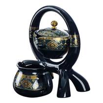 Pottery tea tea maker porcelain leaf filter tea filter tea leakage integrated household lazy utensil tea maker mnq-Xiaoyao set