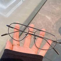 9190 double beam toad style oval frame metal Korean style glasses frame for women flat glasses for men