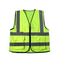 Construction site reflective vest sanitation worker garden safety reflective clothing traffic riding multi-pocket vest with printing