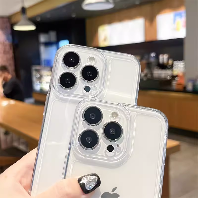 Suitable for the New Apple 16 Phone Case, 15 Simple Transparent Phone Case, Apple 14 Anti-Drop Large Hole Protective Case, iPhone 13 Pro Soft Full-Cover 12 Fine Hole Thin Men's and Women's Model 11