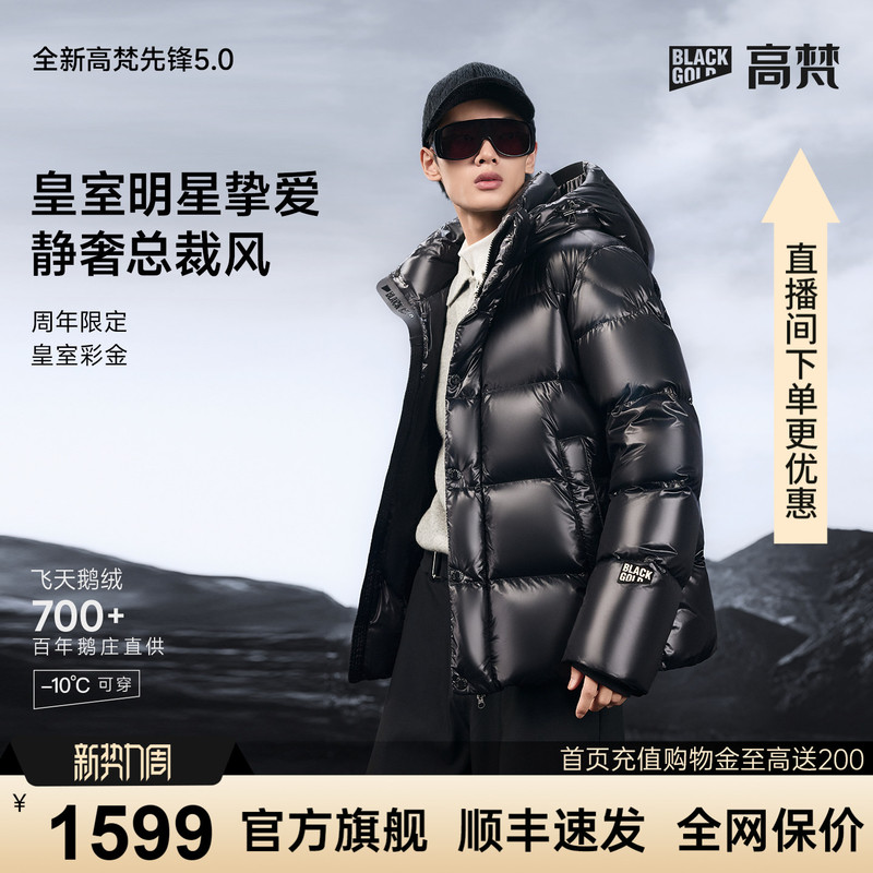 【Gaofan Black Gold Goose down Jacket 5.0】Pioneer 5 Five-Grid Goose down Jacket Warm Winter Black down Jacket Men's Coat