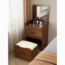 Solid wood dresser small bedside storage cabinet modern simple small apartment folding dresser bedside dressing table