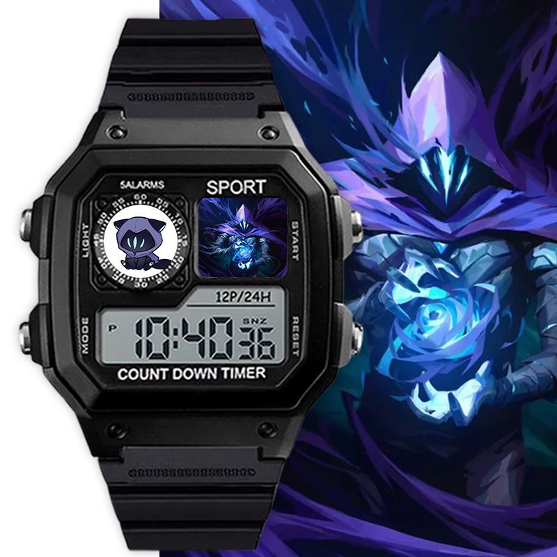 Fearless Contract Shadow Valorant Sports Digital Watch with Silent Square Design, Night Light, Timer, Alarm Clock, and Pain Tracker