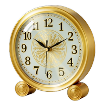 Brass light luxury table clock living room home fashion desktop clock ornaments creative simple desktop clock pendulum clock sitting clock