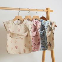 Sleeveless pu blouse reverse-wearing baby food bib super soft waterproof baby food bag anti-dirty