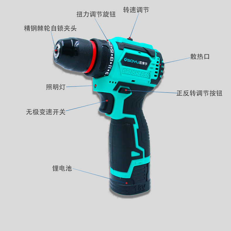 Small Brushless Electric Drill Household Tool Box Set Hand Drill Car-Mounted Electrician Hardware Tools Electric Screwdriver