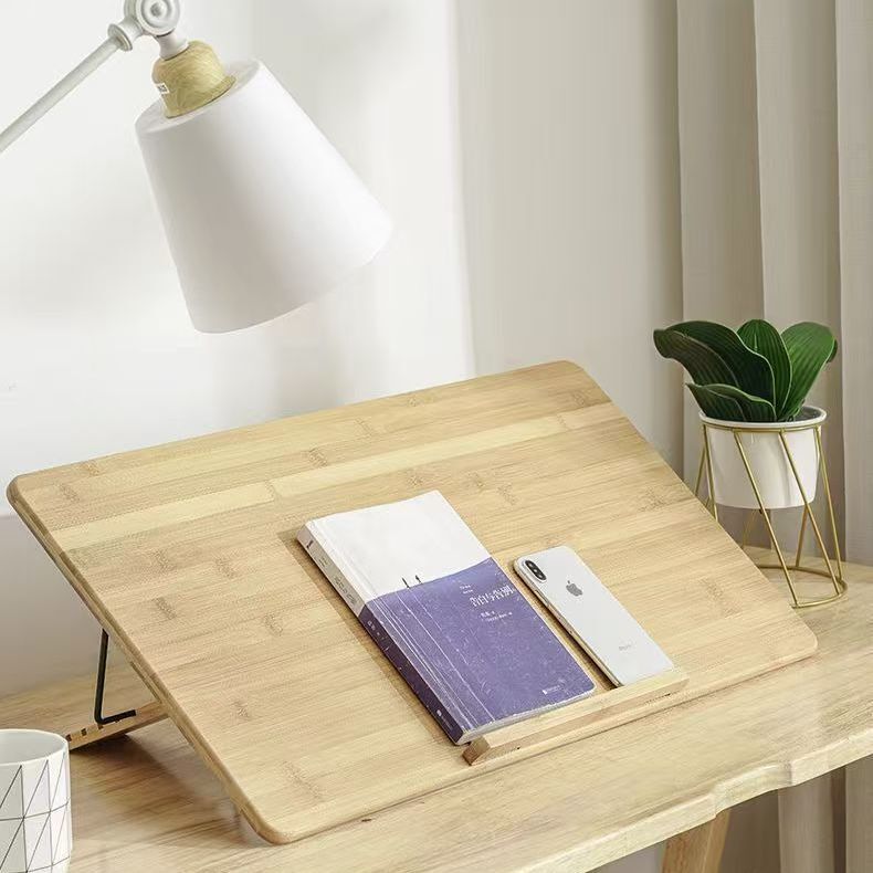 Wooden Writing Board, Tilted Desktop, Adjustable Reading Stand, Bookshelf, Learning and Writing Pad, Heightening Pad