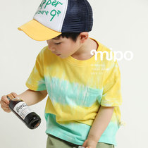 mipo children tie-dyed short sleeve T-shirt cotton 2020 Summer new thin male and female baby coat foreign style childrens clothing tide