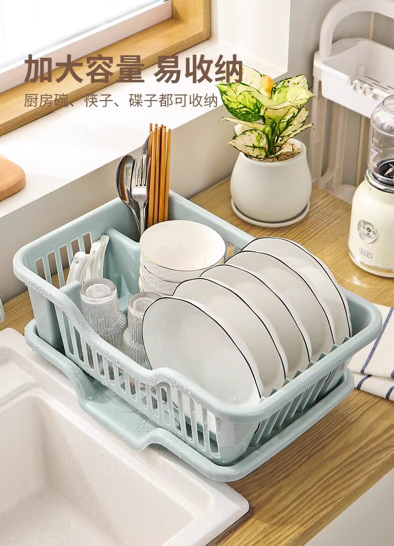 Сушилка 沥水碗盘架碗碟收纳架水槽置物架餐具家用厨房台面碗筷滤水收纳盒 No brand