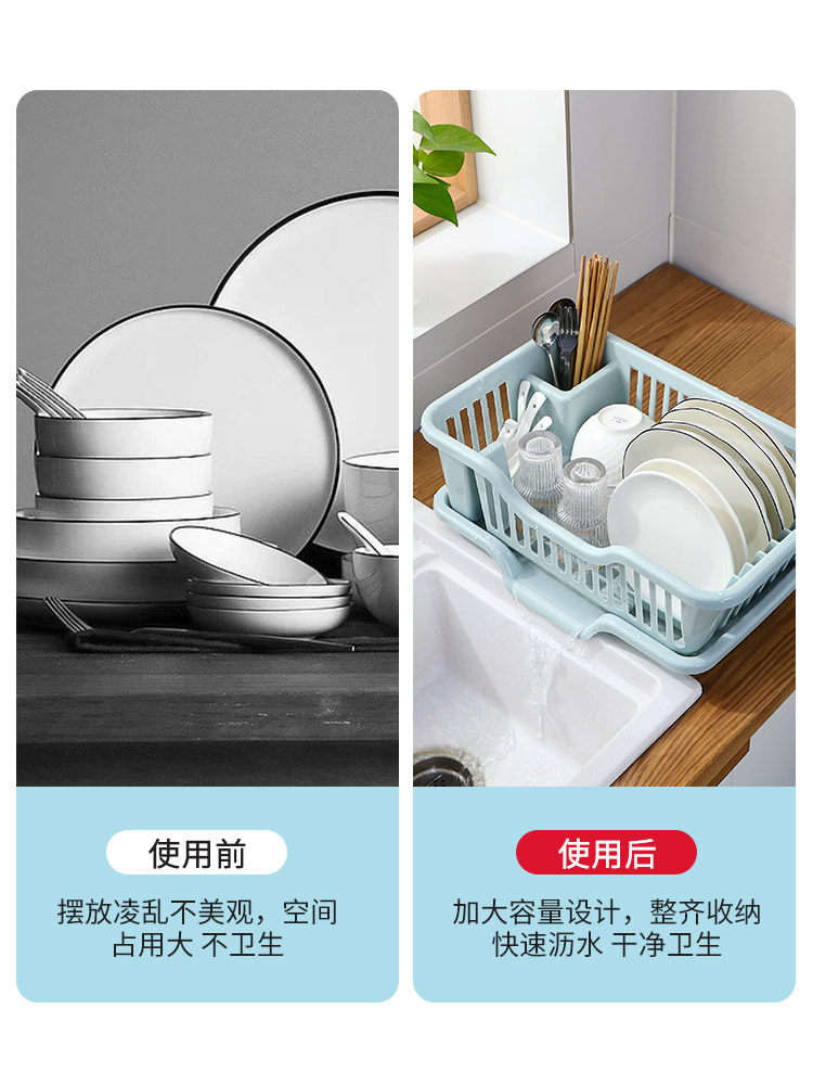 Сушилка 沥水碗盘架碗碟收纳架水槽置物架餐具家用厨房台面碗筷滤水收纳盒 No brand