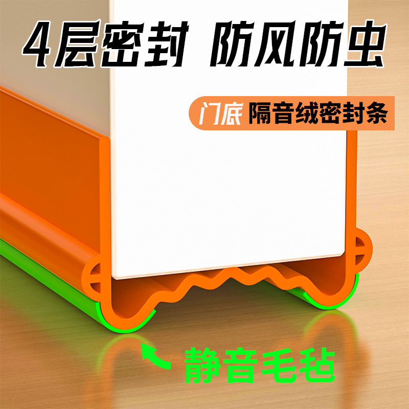 Door Gap Sealing Strip, Door Bottom Windproof Barrier, Bedroom Door Gap Waterproof and Soundproof Door Sticker, Draft Stopper for Summer