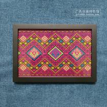 Guangxi Zhuang Brocade Characteristic Embroidery Patterns Arts and Crafts Fabrics Hanging Pictures Office Restaurant Hotel Decorative Paintings