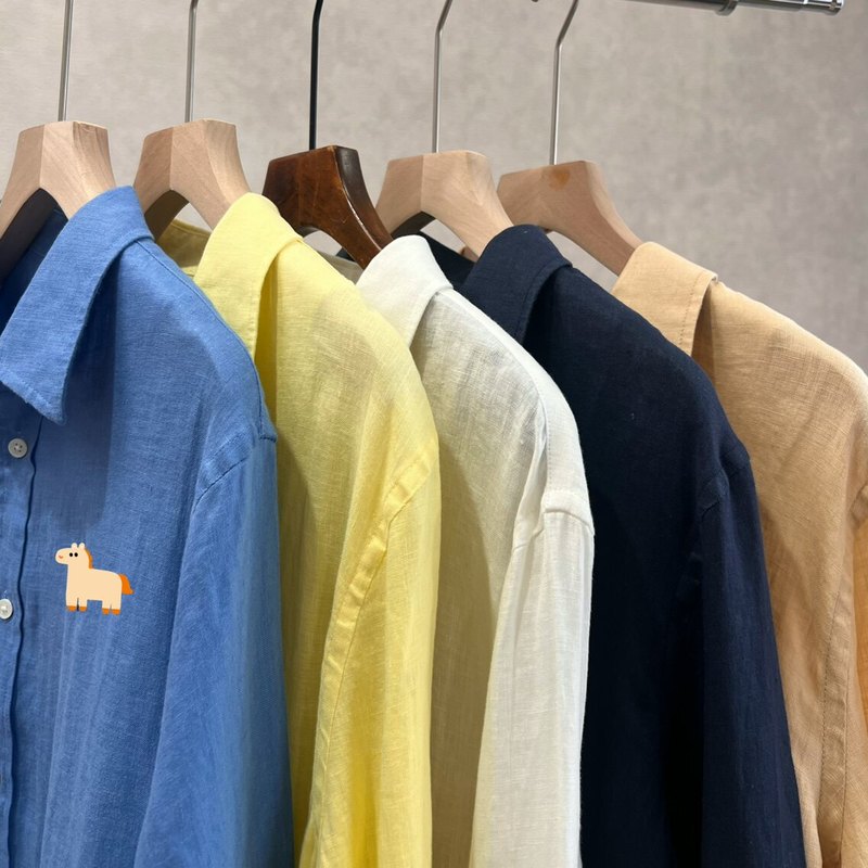 At Least Two Colors Available, Women's Stone-Washed Linen Shirt, Soft and Stylish