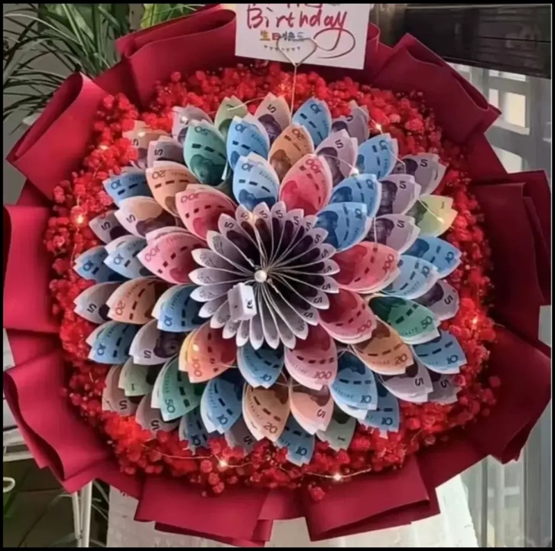 Creative Money Bouquet for Friends and Besties, Confession of Love, Birthday, Same-City Flower Delivery, Rose Flower Shop, Nationwide Flower Delivery to Your Door