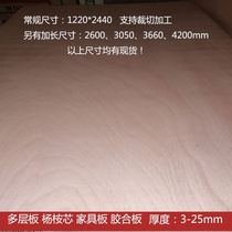 Multi-layer plywood poplar furniture board E0 grade 3-25mm extended wardrobe cabinet body board three-ply board real factory